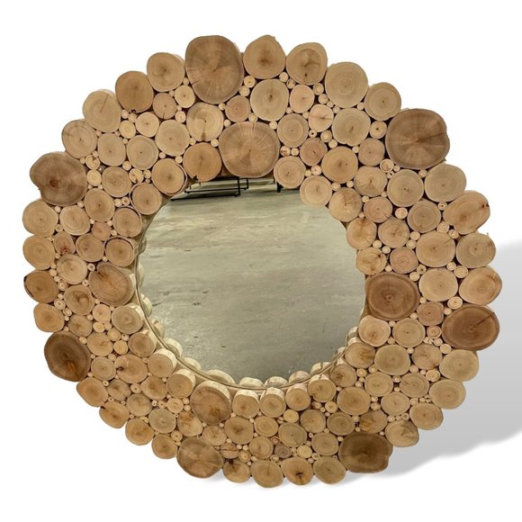Circular rustic Eucalytus Mirror - Picture 1 of 4